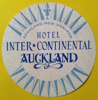 Inter-Continental Auckland Hotel Luggage Label, New Zealand