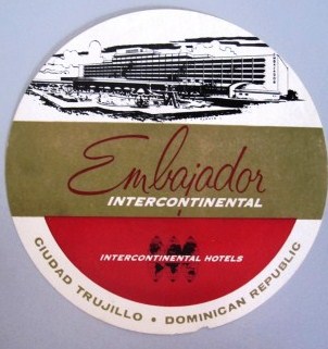 Embajador Inter-Continental Hotel Luggage Label, Neal Prince